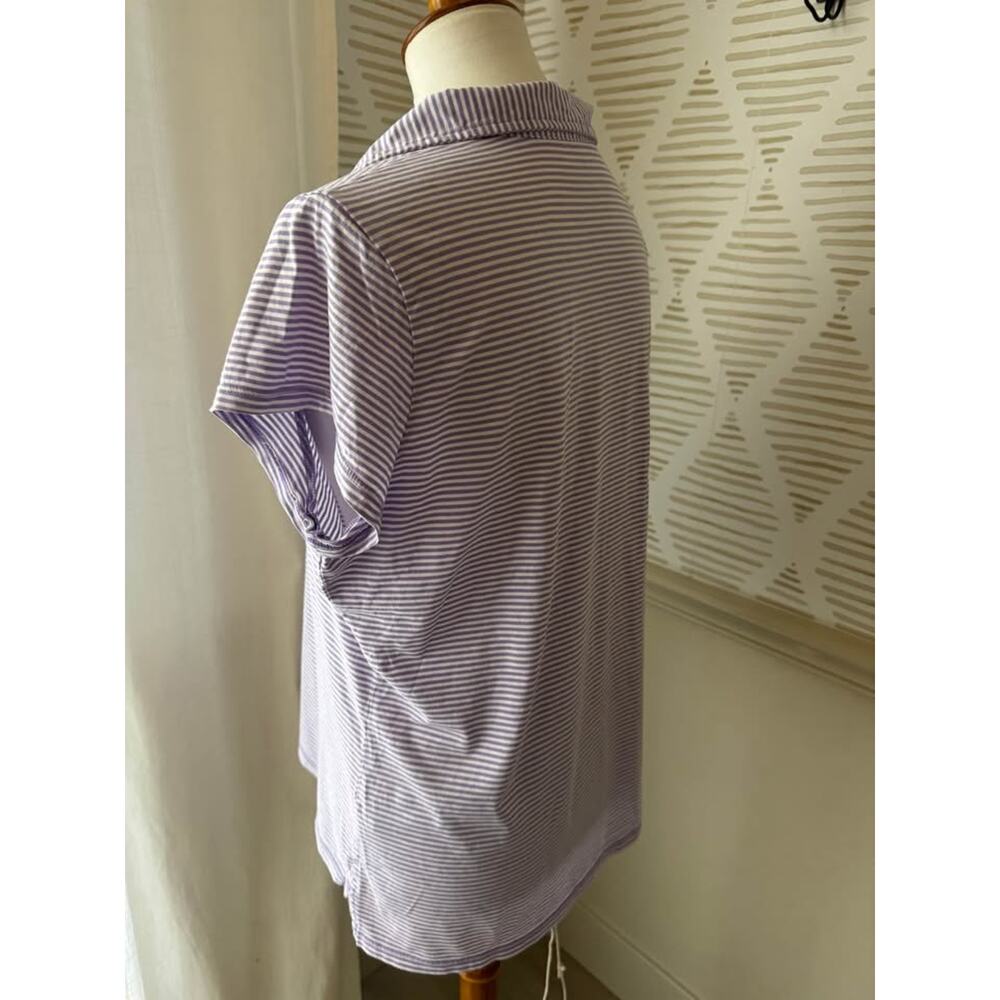 RENWICK Women’s Large Polo Seminole Golf Club 100% PIMA Cotton Purple White $89 - Picture 3 of 7